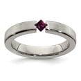thumbnail image 1 of Edward Mirell Titanium Satin Rhodolite Garnet 4mm Band, 1 of 7