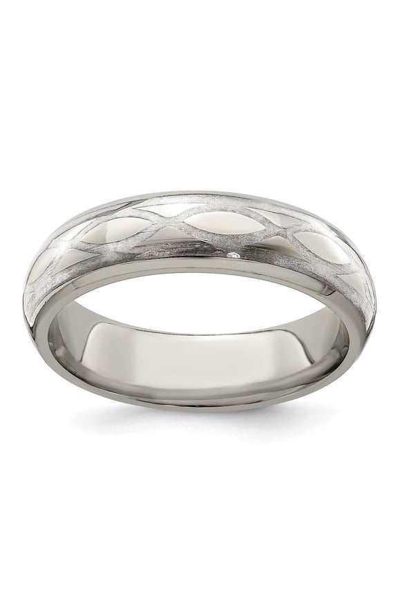 Edward Mirell Titanium & Sterling Silver Brushed & Polished Infinity Ring