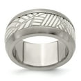thumbnail image 1 of Edward Mirell Titanium & Sterling Silver Inlay Polished Leaf Ring, 1 of 8