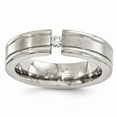 thumbnail image 1 of Edward Mirell Titanium Tension-set 1/10 carat Diamond Brushed/Polished Grooved 6mm Flat Band, 1 of 1