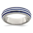 thumbnail image 1 of Edward Mirell Titanium Triple Groove Blue Anodized Ring, 1 of 8