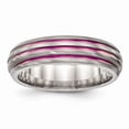 thumbnail image 1 of Edward Mirell Titanium Triple Groove Pink Anodized Ring, 1 of 7
