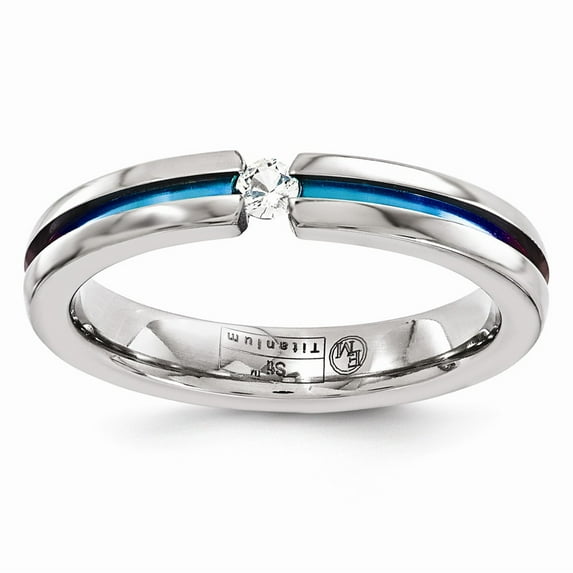 Edward Mirell Titanium White Sapphire Multicolored Anodized 4mm Band