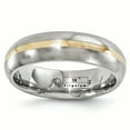 thumbnail image 1 of Edward Mirell  Titanium and 14K Yellow Gold Stripe Brushed 6mm Band, 1 of 6