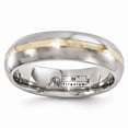 thumbnail image 1 of Edward Mirell  Titanium and 14K Yellow Gold Stripe Brushed 6mm Band, 1 of 5