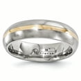 thumbnail image 1 of Edward Mirell  Titanium and 14K Yellow Gold Stripe Brushed 6mm Band, 1 of 5