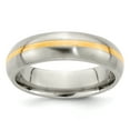 thumbnail image 1 of Edward Mirell Titanium and 14K Yellow Brushed 6mm Band, 1 of 7