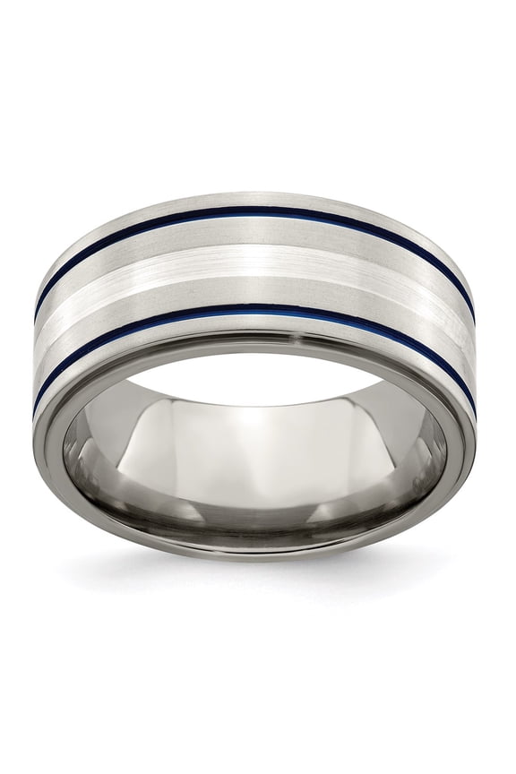 Edward Mirell Titanium w/Argentium Sterling Silver Anodized 10mm Band
