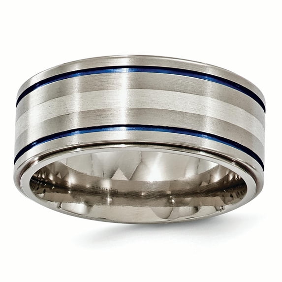 Edward Mirell Titanium w/Argentium Sterling Silver Anodized 10mm Band EMR106