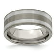 thumbnail image 1 of Edward Mirell Titanium with 925 Sterling Silver Inlay Grooved 8.5mm Band S:12.5, 1 of 7