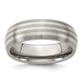thumbnail image 1 of Edward Mirell Titanium with Sterling Silver Inlay Brushed 7mm Band, 1 of 7