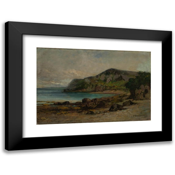 Edward Mitchell Bannister 14x11 Black Modern Framed Museum Art Print Titled - Rocks at Newport (ca. 1877-1885)