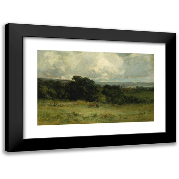 Edward Mitchell Bannister 18x13 Black Modern Framed Museum Art Print Titled - Pleasant Pastures (1887)