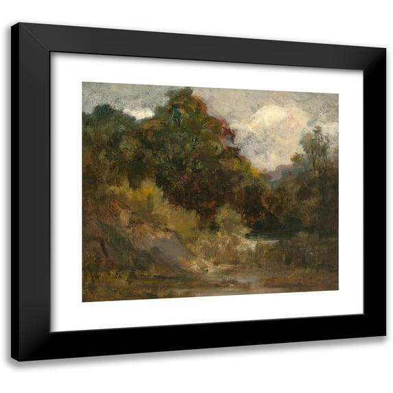 Edward Mitchell Bannister 23x20 Black Modern Framed Museum Art Print Titled - Landscape (Trees).
