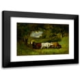 thumbnail image 1 of Edward Mitchell Bannister 24x17 Black Modern Framed Museum Art Print Titled - Driving Home the Cows (1881), 1 of 5