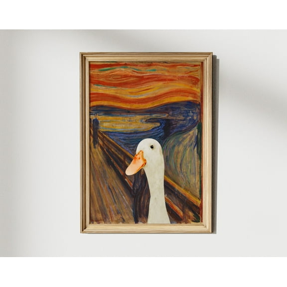 Edward Munch Famous Painting, The scream Print, Birthday Gift Idea, Unique Gift, Trendy Vintage wall Art, Animal print, Humor Poster, 8x12 UNFRAMED