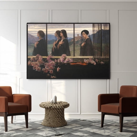 Edward Okun The Four Strings of a Violin Poster Wall Art Reproduction Symbolism Print, Unframed Paper Poster 8x10in