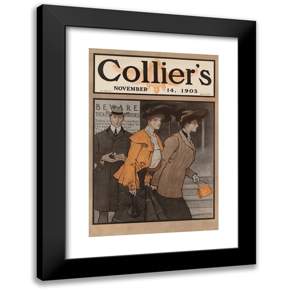 Edward Penfield 11x14 Black Modern Framed Museum Art Print Titled - Collier's November 14, 1903 (1903)