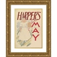 thumbnail image 1 of Edward Penfield 14x18 Gold Ornate Wood Frame and Double Matted Museum Art Print Titled - Harper's, May (1893), 1 of 4