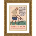 thumbnail image 1 of Edward Penfield 18x24 Gold Ornate Framed and Double Matted Museum Art Print Titled - Join the United States School Garden Army - Enlist Now (1918), 1 of 4