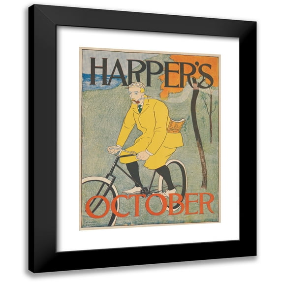 Edward Penfield 19x24 Black Modern Framed Museum Art Print Titled - Harper's October (1894)