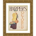 thumbnail image 1 of Edward Penfield 19x24 Gold Ornate Framed and Double Matted Museum Art Print Titled - Harper's October (1893), 1 of 4