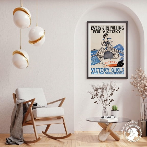 Edward Penfield Vintage Poster, Art Nouveau "Victory Girls United War York Campaign" Print UNFRAMED Poster, Wall Art for Decor, Present, 16x24