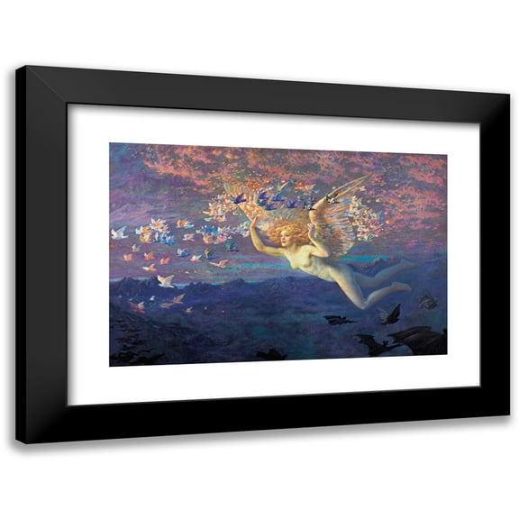 Edward Robert Hughes 14x11 Black Modern Framed Museum Art Print Titled - Wings of the Morning