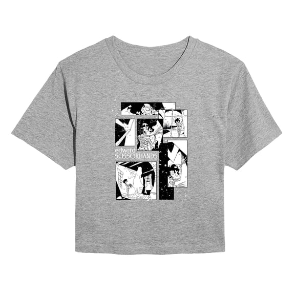 Edward Scissorhands - Comic Panels - Juniors Cropped Graphic T-Shirt