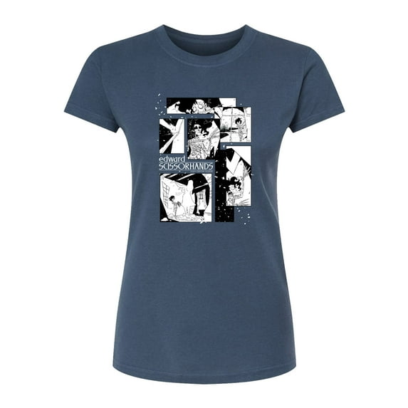 Edward Scissorhands - Comic Panels - Juniors Fitted Graphic T-Shirt