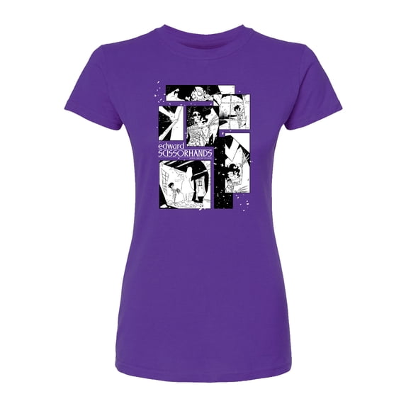 Edward Scissorhands - Comic Panels - Juniors Fitted Graphic T-Shirt