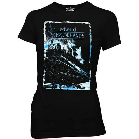 Edward Scissorhands Movie Poster Black Juniors T-shirt