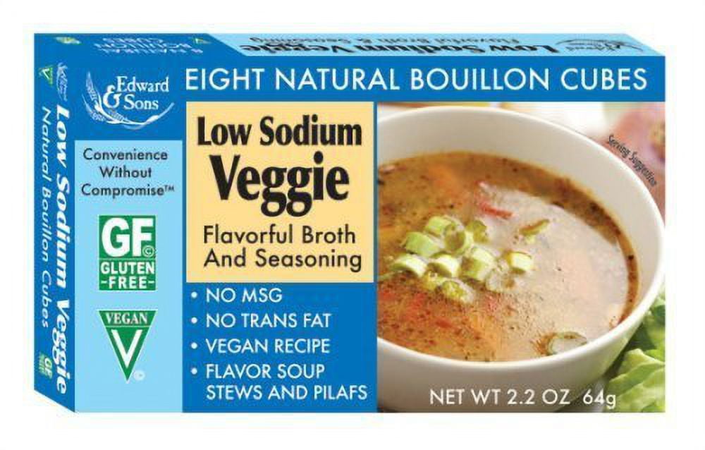 Edward & Sons Low Sodium Veggie Bouillon Cubes, 2.2Ounce Packages 2 pack
