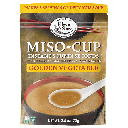 Edward & Sons, Miso-Cup Instant Soup in Seconds Golden Vegetable 2.5 oz Pack of 3