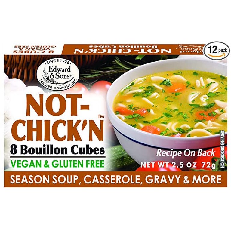 Edward & Sons Low Sodium Not Chicken Bouillon Cubes, Oz, 48 OFF
