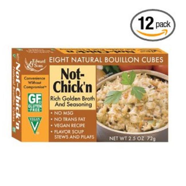 Edward & Sons Not Chicken Bouillon Cube Vegan Seasoning 12x 2.5 OZ