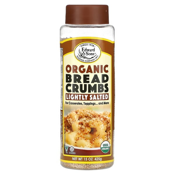Edward & Sons, Organic Bread Crumbs, Lightly Salted, 15 oz Pack of 3