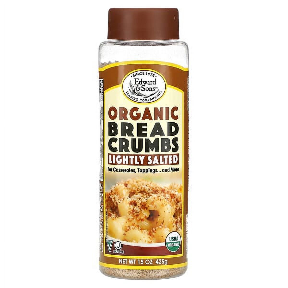 Edward & Sons, Organic Bread Crumbs, Lightly Salted, 15 oz Pack of 4