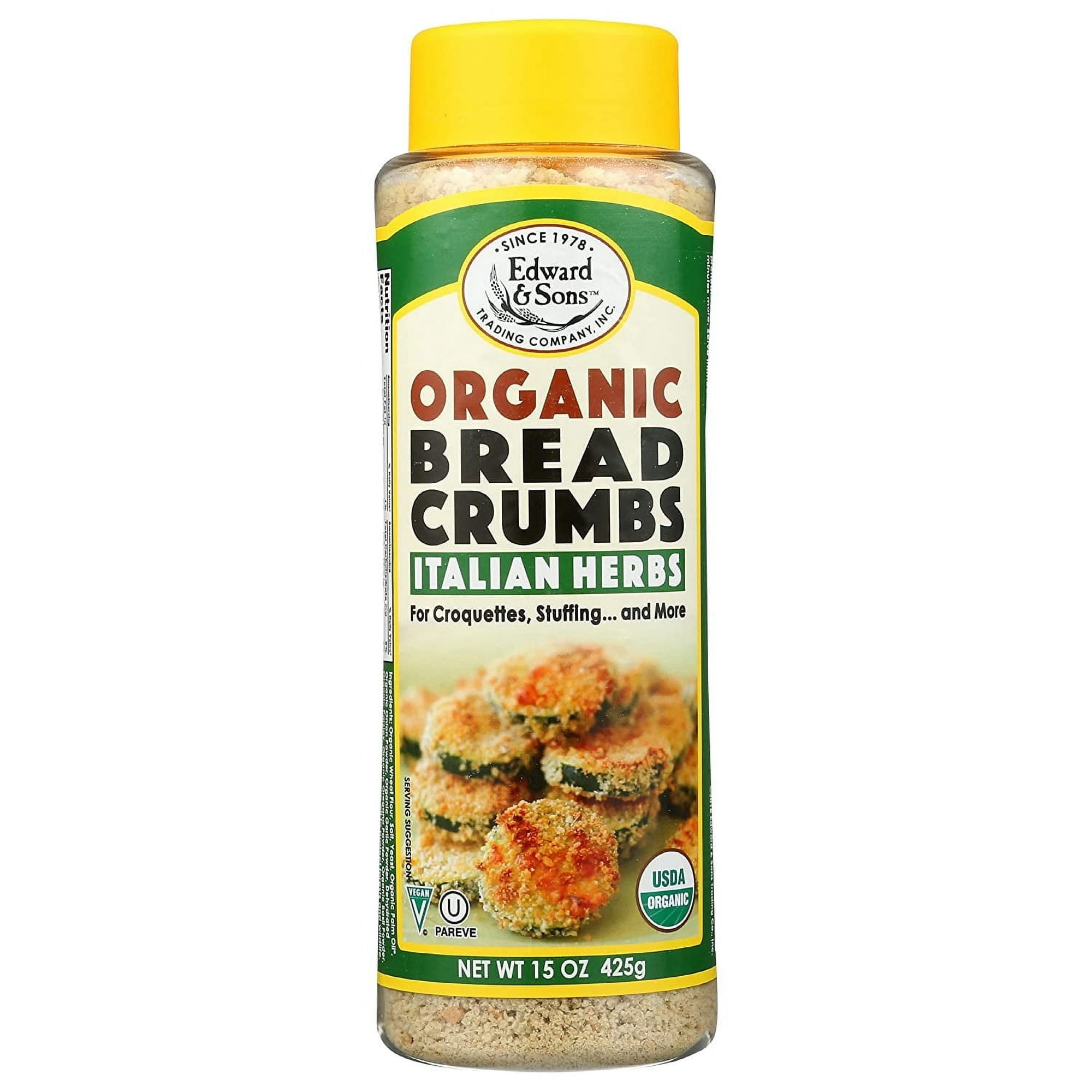 Edward & Sons Organic Breadcrumbs Italian Herb - 15 oz Pack of 3