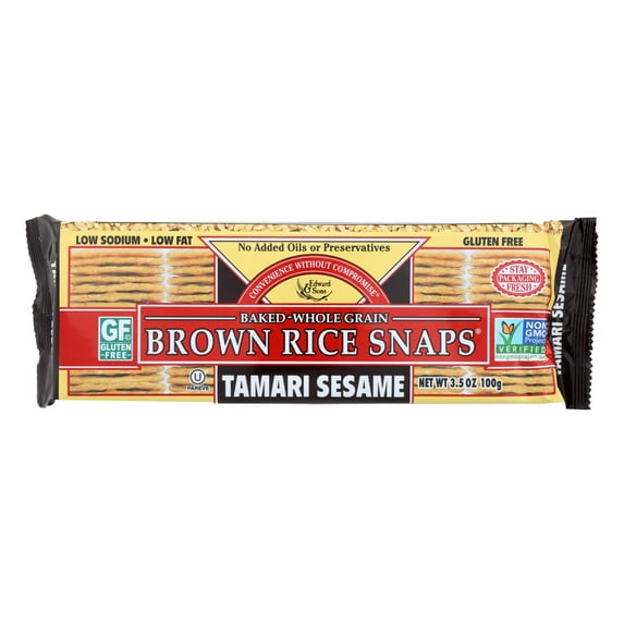 Edward & Sons Tamari Sesame Rice Snaps 3.5 oz (Pack Of 12)