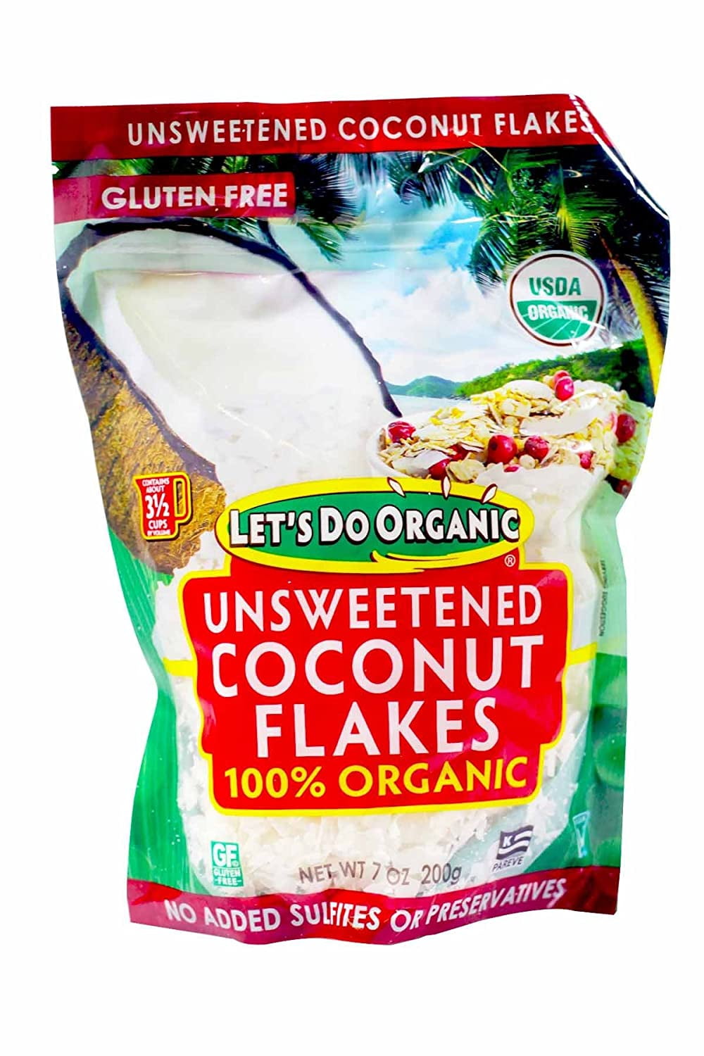 Edward & Sons Trading Co. Unsweetened Coconut Flakes, 7 Ounce (Pack of