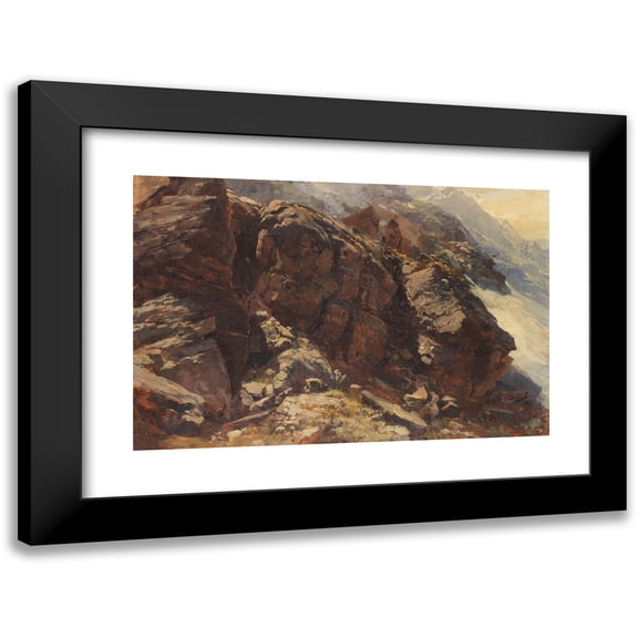 Edward Theodore Compton 14x11 Black Modern Framed Museum Art Print Titled - High Mountain Study (1870)