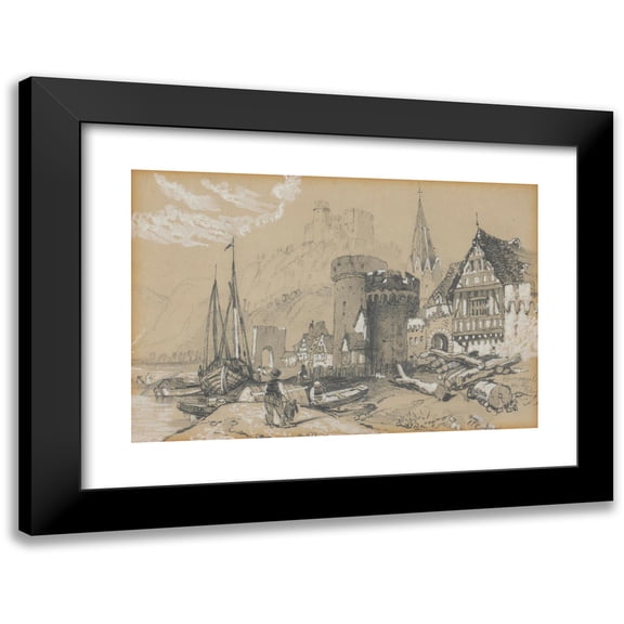 Edward Theodore Compton 14x11 Black Modern Framed Museum Art Print Titled - Oberwesel