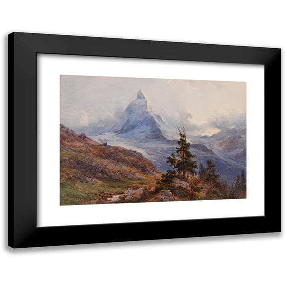 Edward Theodore Compton 14x11 Black Modern Framed Museum Art Print Titled - View of the Matterhorn (1888)