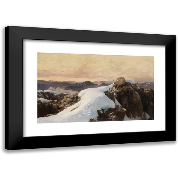 Edward Theodore Compton 24x16 Black Modern Framed Museum Art Print Titled - Tomorrow at Mountain Height (1893)