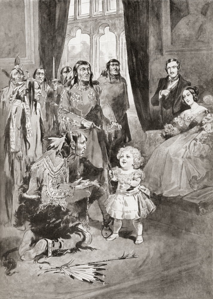 Edward VII as a small child during a visit of the Ojibeway Indian Chiefs to Windsor Castle in 1844 From Edward VII His Life and Times published 1910 Canvas Art - Ken Welsh Design Pics (11 x 16)