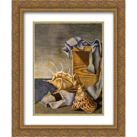 Edward Wadsworth 2x Matted 20x24 Gold Ornate Framed Art Print 'Still Life'