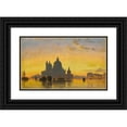 thumbnail image 1 of Edward William Cooke 18x12 Black Ornate Wood Framed Double Matted Museum Art Print Titled - Venice, Sunset Behind the Church of Santa Maria Della Salute (1855), 1 of 5