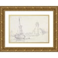 thumbnail image 1 of Edward William Cooke 24x18 Gold Ornate Framed and Double Matted Museum Art Print Titled - Katwyk, 1 of 4