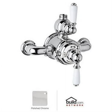 Edwardian Exposed Thermostatic Mixer with Levers - Finish: Polished Chrome